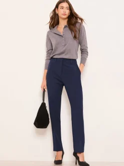Donkerblauw - Lipsy broek op maat met toelopende pijpen