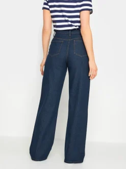 Donkerblauw - Long Tall Sally jeans met wijde pijpen van 100% katoen