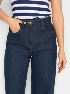 Donkerblauw - Long Tall Sally jeans met wijde pijpen van 100% katoen