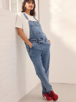 Donkerblauw - Maternity Denim Dungaree