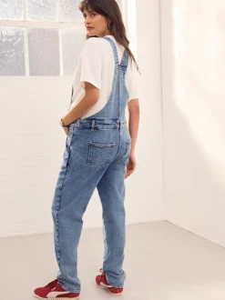 Donkerblauw - Maternity Denim Dungaree