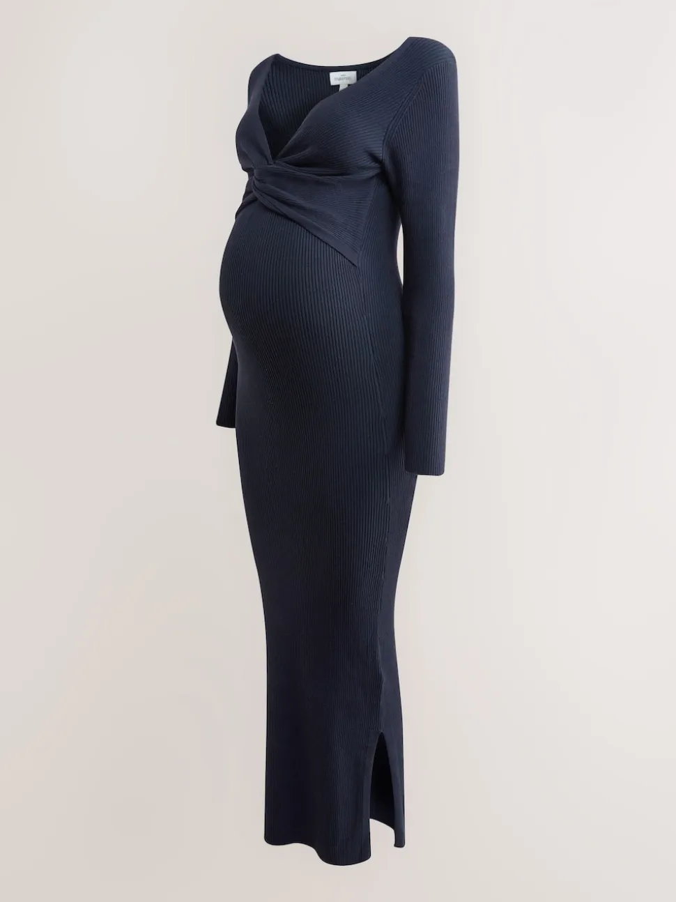 Donkerblauw - Maternity Twist Front Knit Jumper Dress
