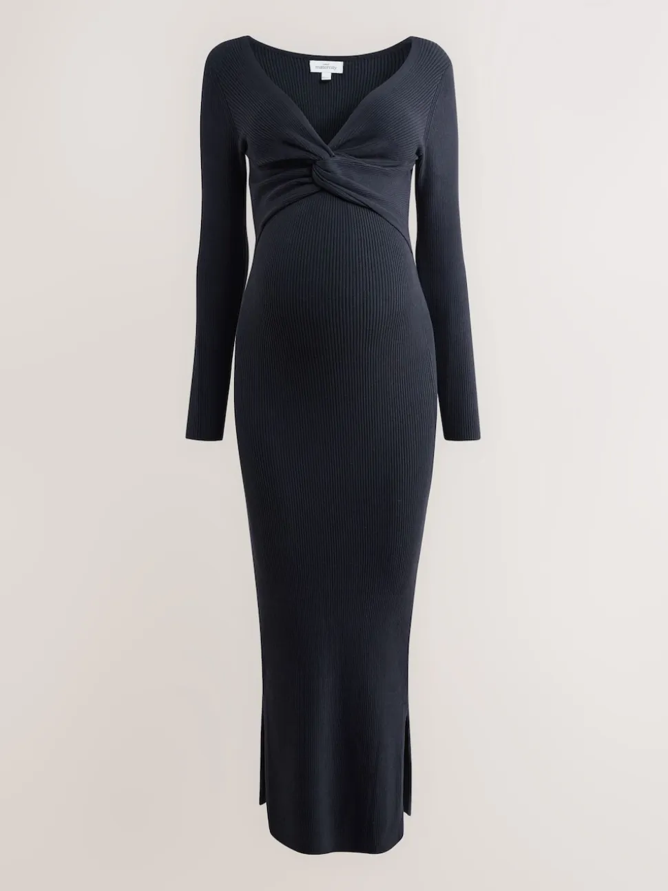 Donkerblauw - Maternity Twist Front Knit Jumper Dress