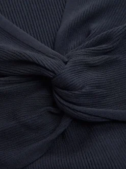Donkerblauw - Maternity Twist Front Knit Jumper Dress