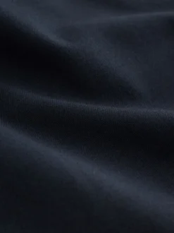 Donkerblauw - Modieus gesneden broek met wijde pijpen van wol