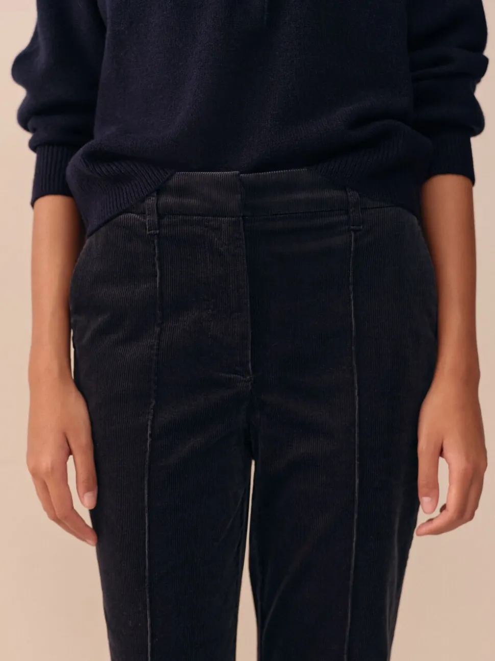 Donkerblauw - N. Premium Cord Bootcut Broeken
