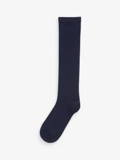 Donkerblauw - Set van 2 paar kniekousen van modalmix