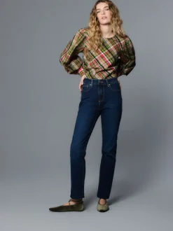 Donkerblauw - Slim Mid Rise Stretch Jeans