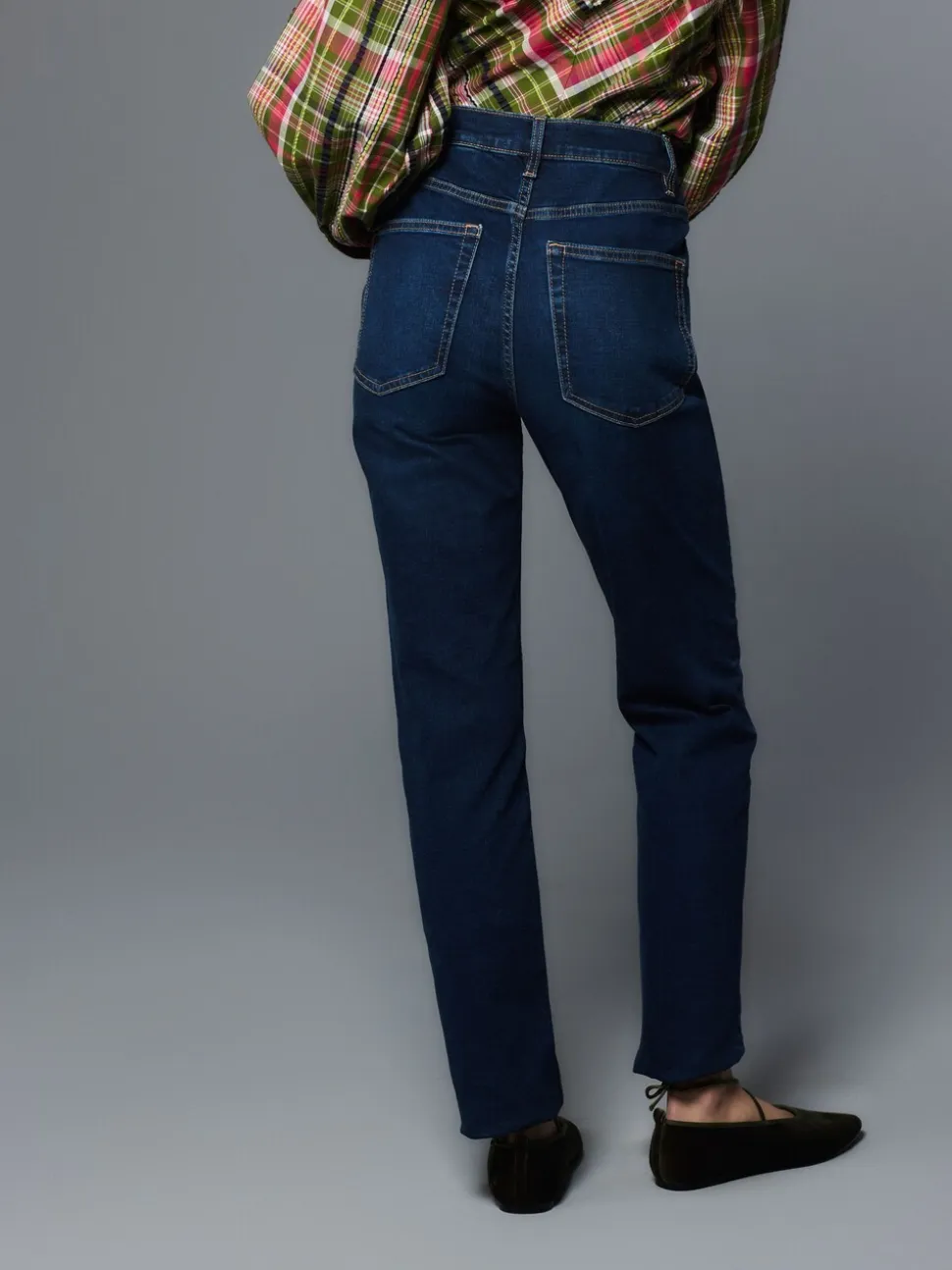 Donkerblauw - Slim Mid Rise Stretch Jeans