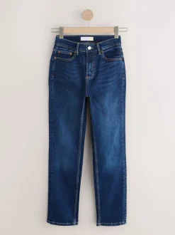 Donkerblauw - Slim Mid Rise Stretch Jeans