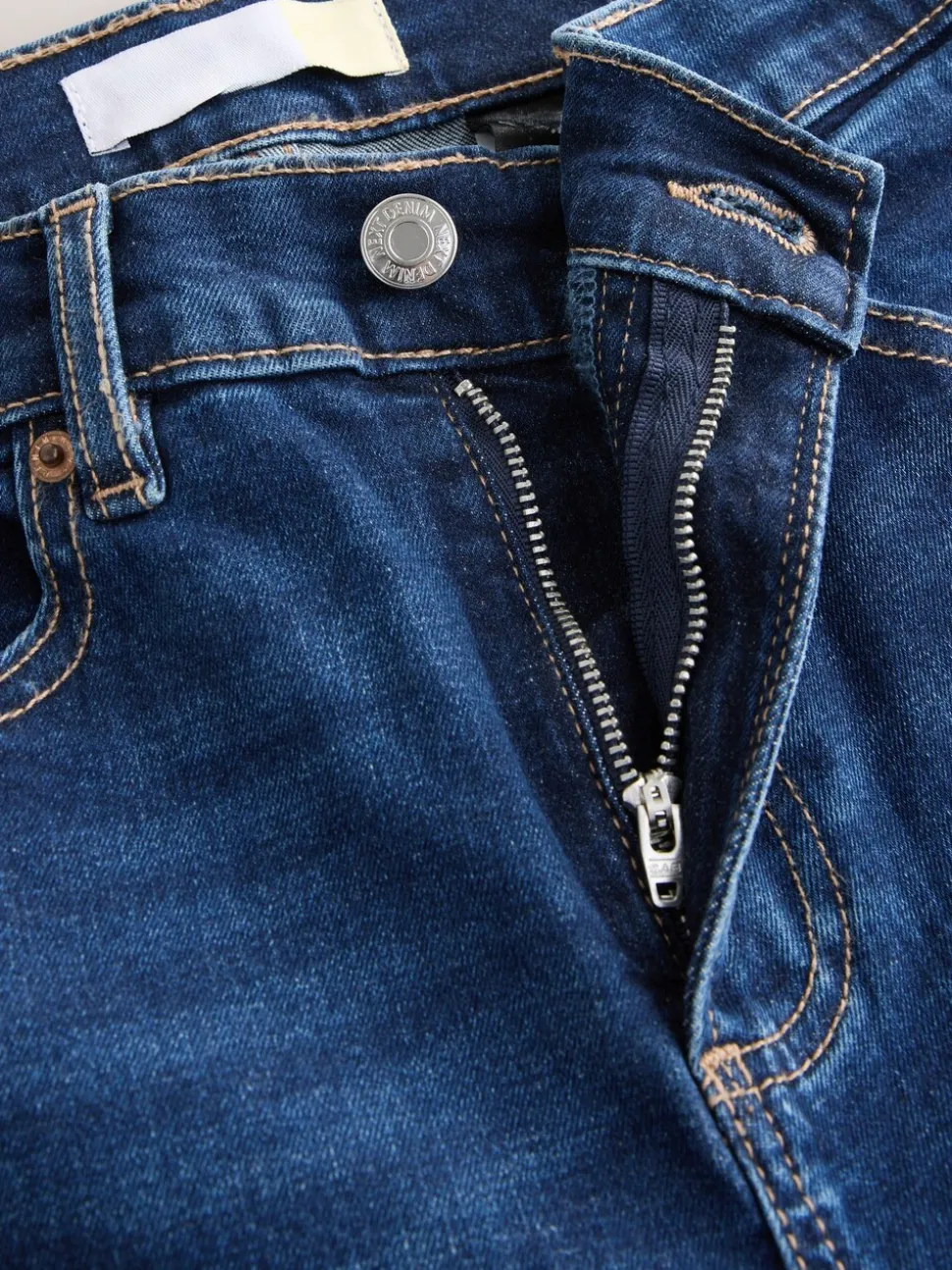 Donkerblauw - Slim Mid Rise Stretch Jeans