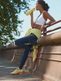 Donkerblauw - Sport Dry Tech buikcorrigerende legging met hoge taille en volledige lengte