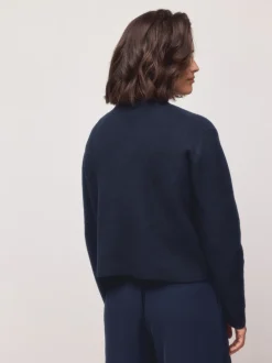Donkerblauw - Supersoft High Neck Seam Detail Jumper