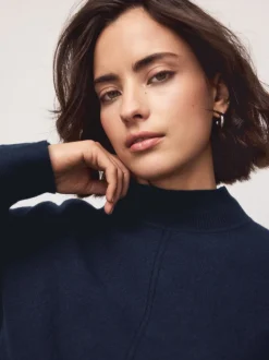 Donkerblauw - Supersoft High Neck Seam Detail Jumper