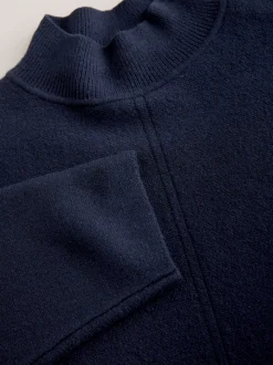 Donkerblauw - Supersoft High Neck Seam Detail Jumper