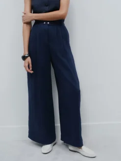Donkerblauw - Superwide Pleated Trousers
