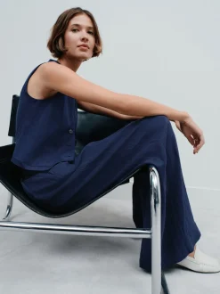 Donkerblauw - Superwide Pleated Trousers