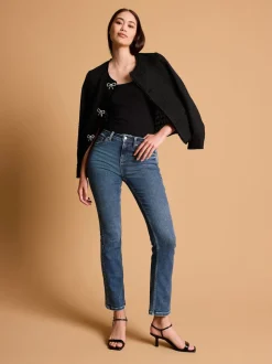 Donkerblauw - Superzachte bootcut-jeans