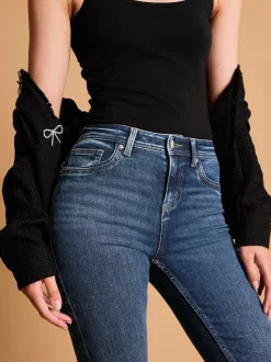 Donkerblauw - Superzachte bootcut-jeans
