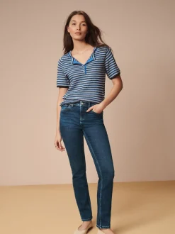 Donkerblauw - Superzachte slim-fit jeans