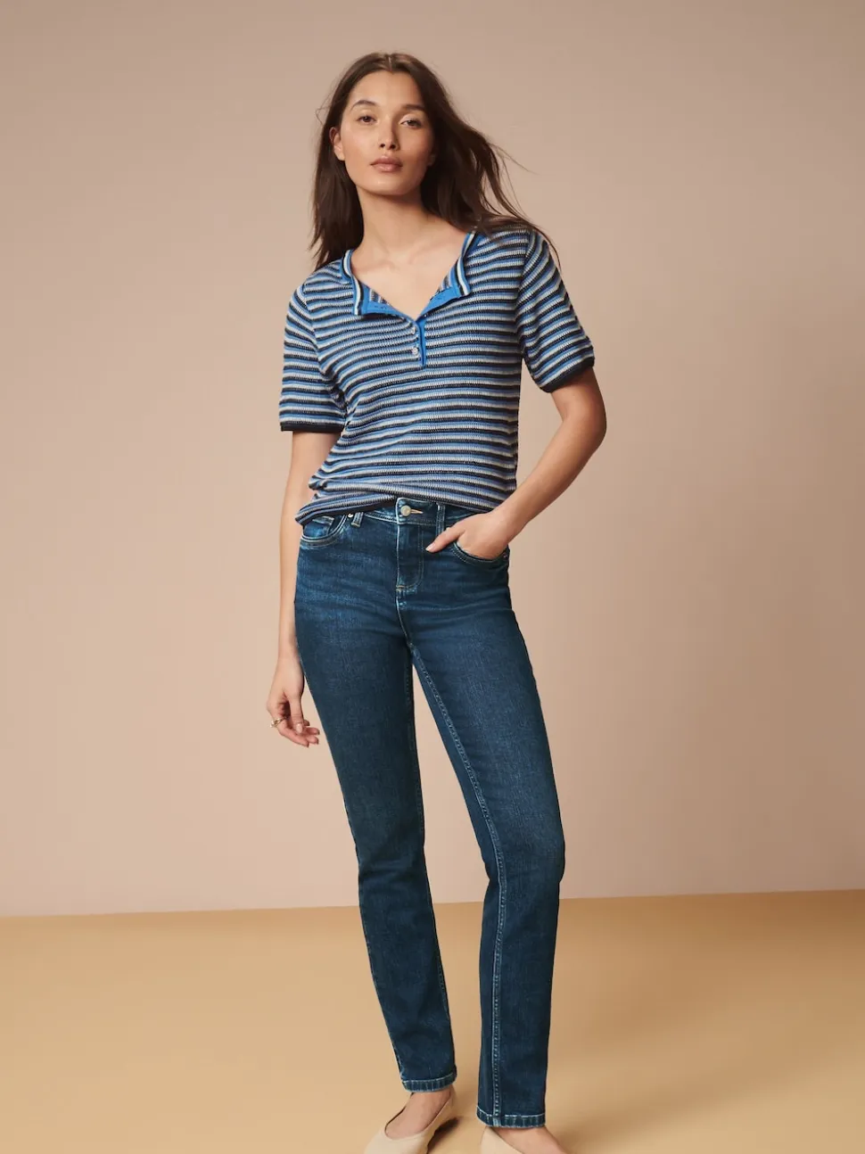 Donkerblauw - Superzachte slim-fit jeans
