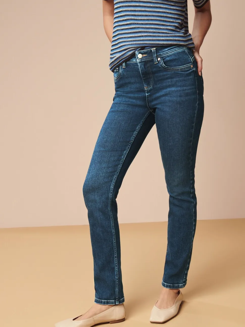 Donkerblauw - Superzachte slim-fit jeans