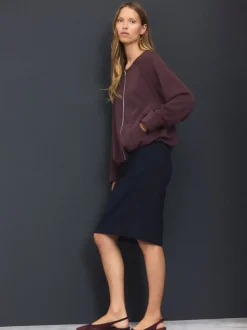 Donkerblauw - Tailored Pencil Skirt With Wool