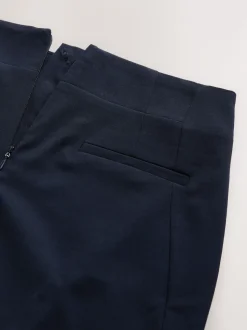 Donkerblauw - Tailored Pencil Skirt With Wool