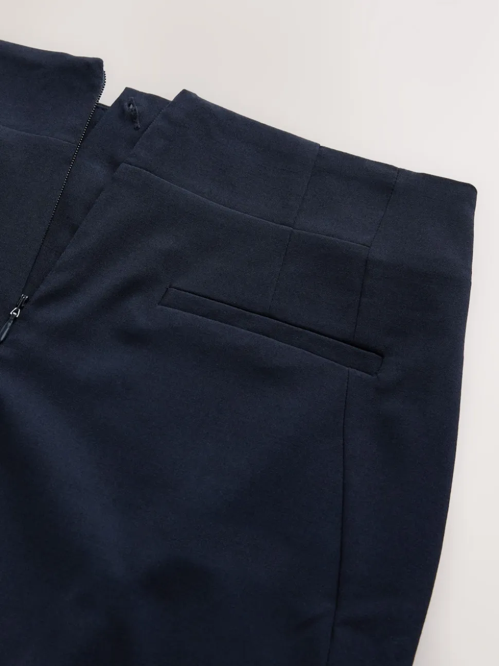 Donkerblauw - Tailored Pencil Skirt With Wool