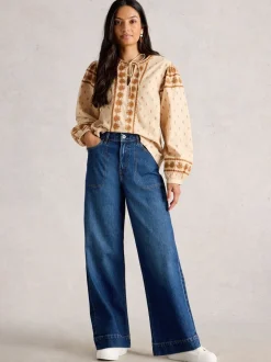 Donkerblauw - White Stuff Tia Wide Leg Jeans