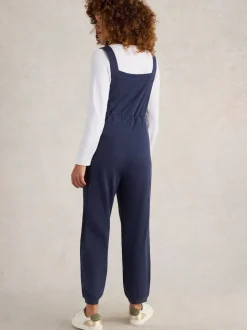 Donkerblauw - White Stuff Dungarees van jersey, 100% katoen, Daphne