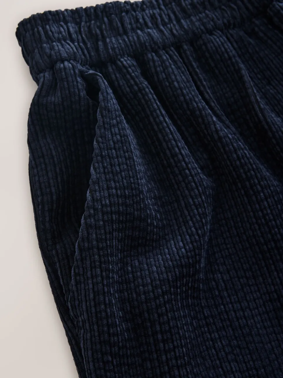 Donkerblauw - Wijde pijpen zachte corduroy broeken