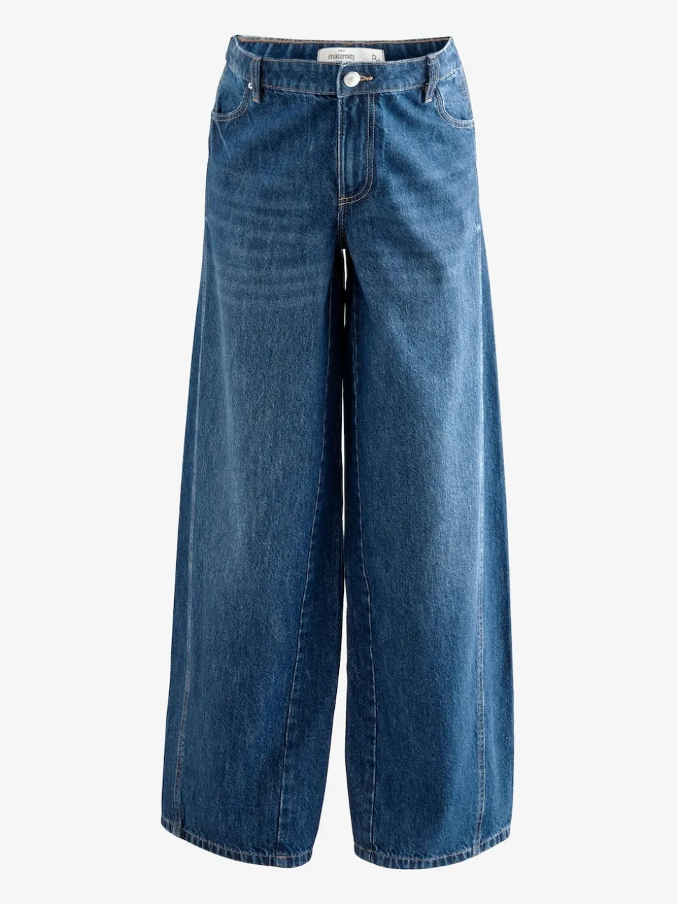 Donkerblauw - Zwangerschapsjeans met wijde pijpen van 100% katoen