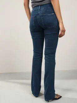 Donkerblauw denim - Lift, slim en shape jeans met bootcut