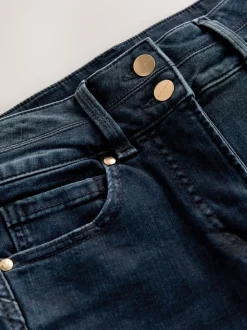 Donkerblauw denim - Lift, slim en shape jeans met bootcut