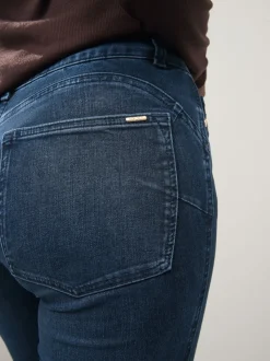 Donkerblauw denim - Skinny jeans met verlengings- en afslankeffect