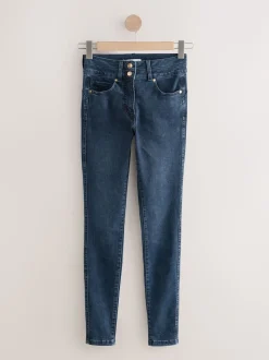 Donkerblauw denim - Skinny jeans met verlengings- en afslankeffect