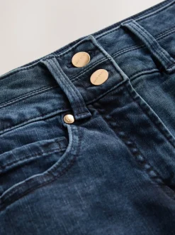 Donkerblauw denim - Skinny jeans met verlengings- en afslankeffect