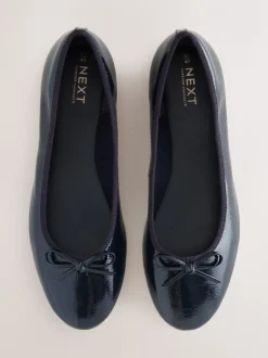 Donkerblauw lakleer - Ballerina's met ronde neus