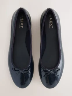 Donkerblauw lakleer - Ballerina's met ronde neus