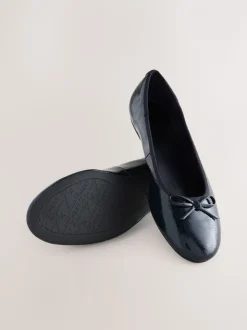 Donkerblauw lakleer - Ballerina's met ronde neus