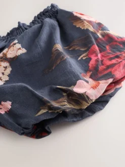 Donkerblauw/roze - Jumpsuit met blote schouder