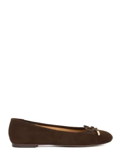 Donkerbruin - Dune London Highest Flexible Sole Contrast Leather Ballerina Flats