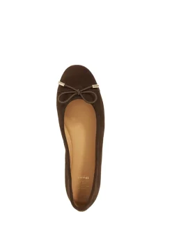 Donkerbruin - Dune London Highest Flexible Sole Contrast Leather Ballerina Flats