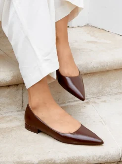 Donkerbruin - Linzi Orian Pointed Toe Ballet Flats