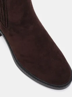 Donkerbruin - Novo Wide Fit Darlina Flat Chelsea Ankle Boots