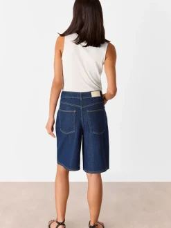 Donkere denim - Whistles 100% Cotton Authentic Knee Length Shorts