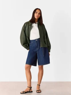 Donkere denim - Whistles 100% Cotton Authentic Knee Length Shorts
