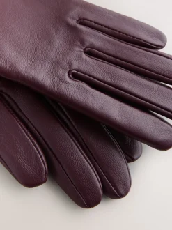 Donkerkersenrood - Leren handschoenen