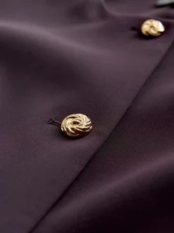 Donkerpaars - Kraagloze blazer